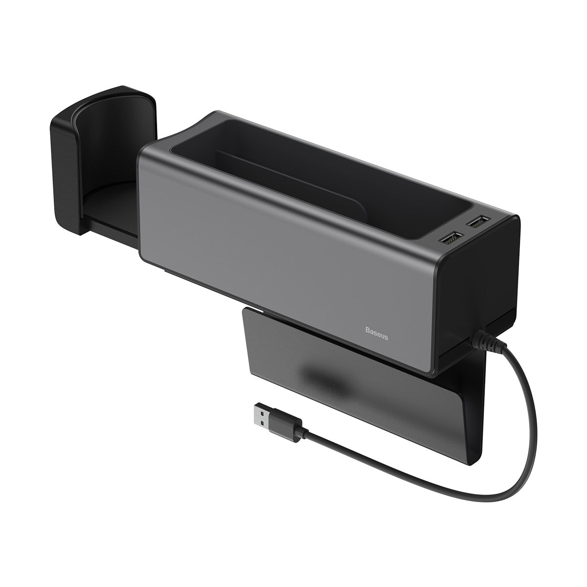 Baseus Deluxe Metal Armrest Console Organizer Dual USB Power Supply