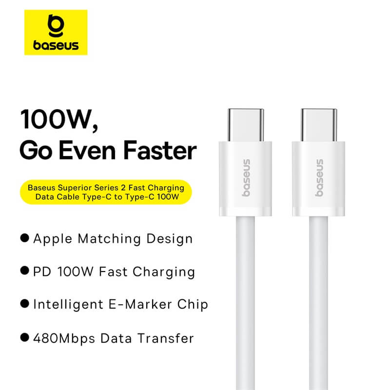 Baseus Superior Series 2 Fast Charging Data Cable Type-C to Type-C 100W