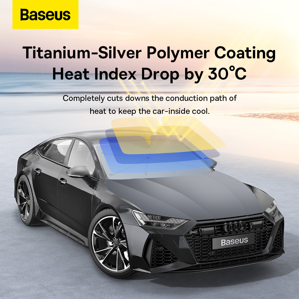 Baseus CoolRide Windshield Sun Shade Umbrella Lite Small Black