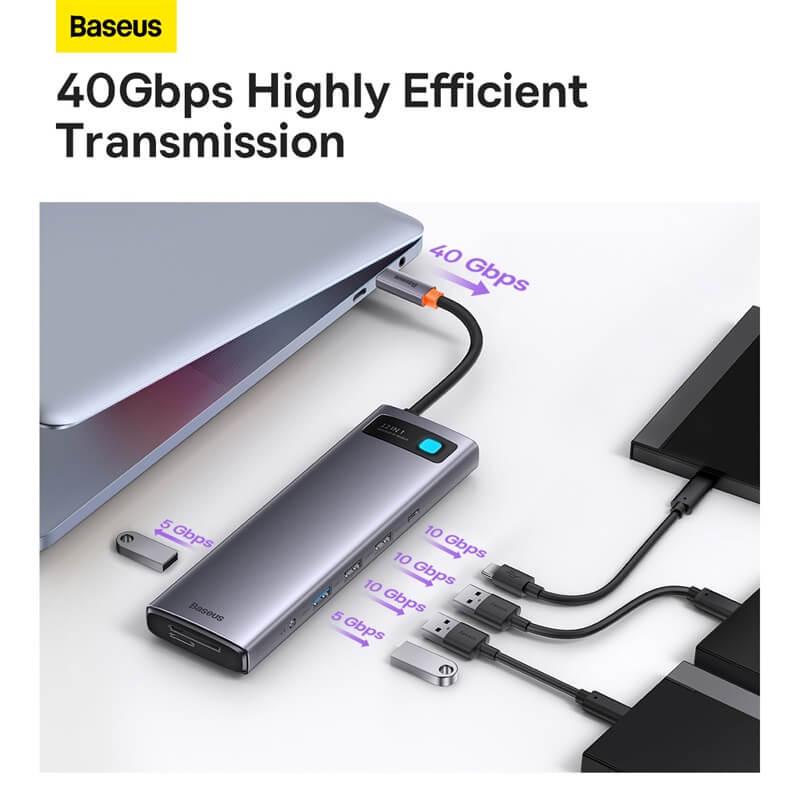 Baseus Metal Gleam Series 12-in-1 Multifunctional Type-C HUB Docking Station
