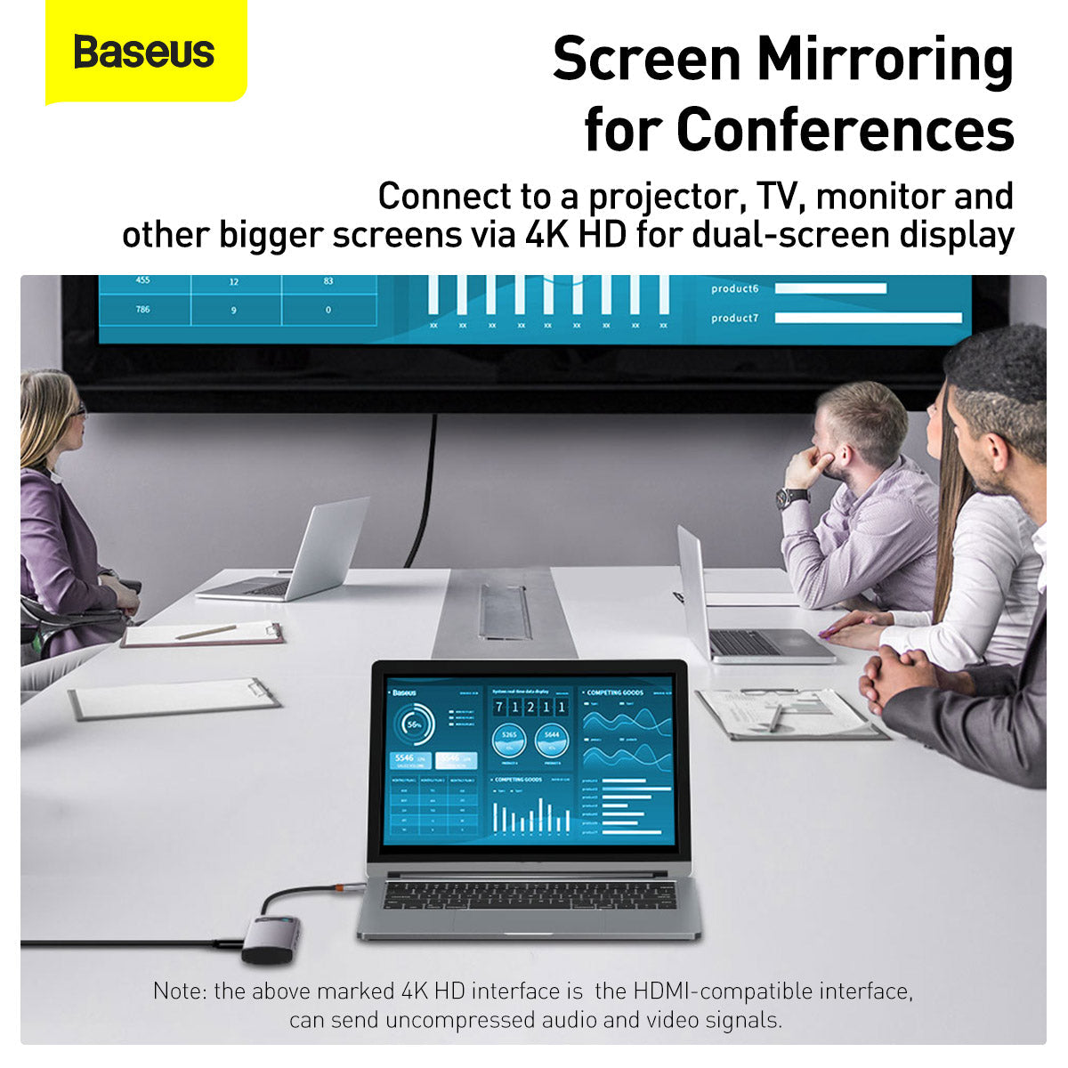Baseus Metal Gleam Series 5 in 1 Multifunctional Type-C To Type C PD + HDMI + 3*USB Ports Hub