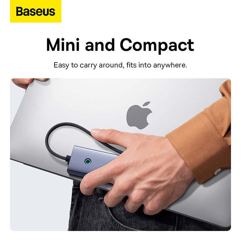 Baseus Flite Series 4-Port HUB Space Grey(Type-C to USB3.0*3+RJ45*1)