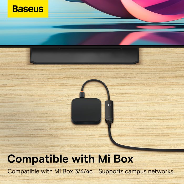 Baseus Lite Series Ethernet Adapter USB A to RJ45 LAN Port (1000Mbps) Black