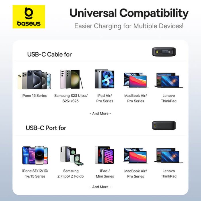 Baseus Free2Pull Power Bank with Retractable Cable 20000mAh 65W