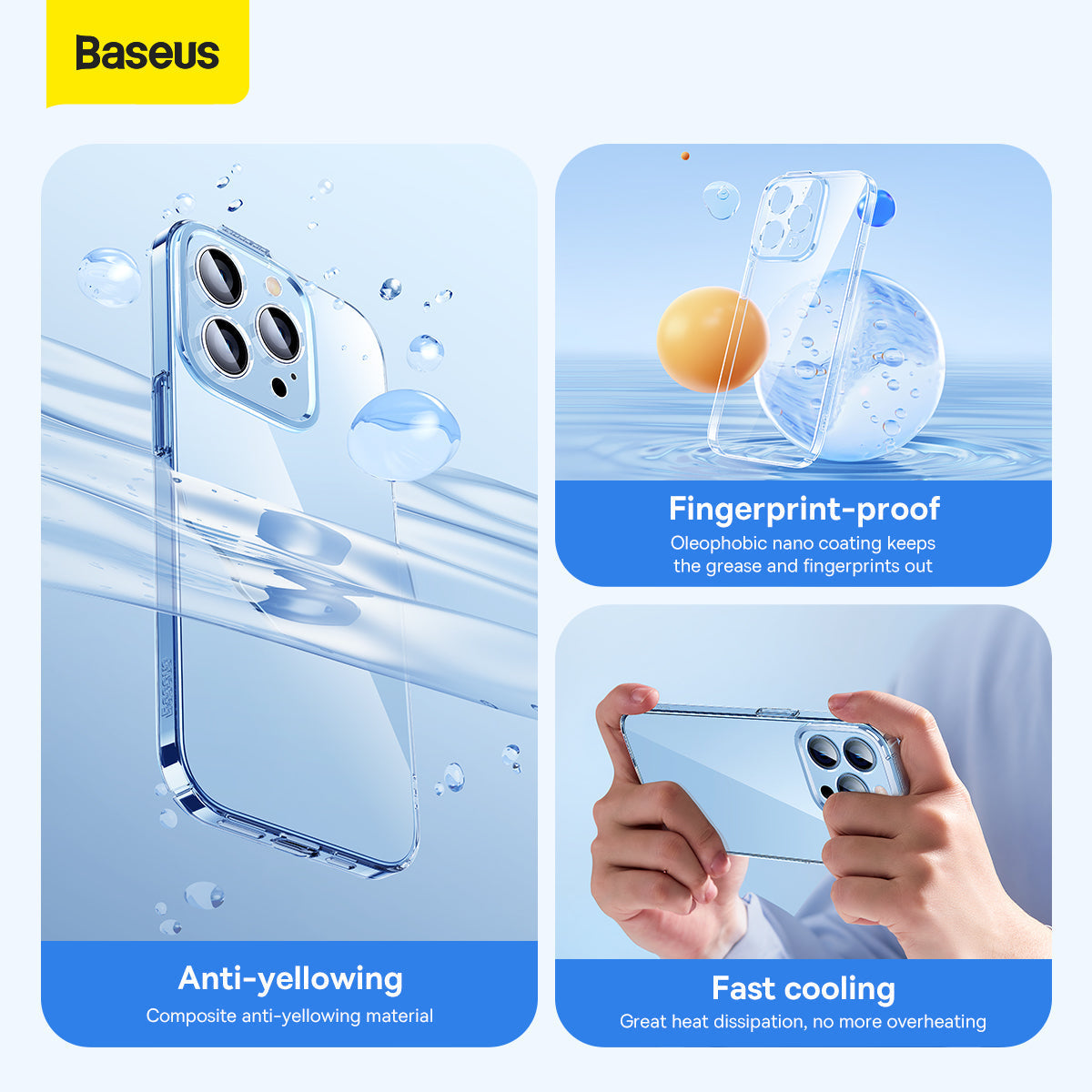 Baseus Crystal Ultra-Thin Case For 14 Pro 6.1-inch(Glass + Cleaning kit)