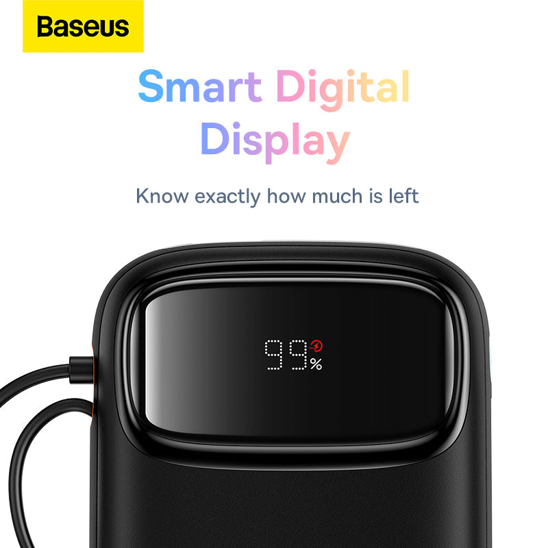 Baseus Qpow2 Dual-Cable Digital Display Fast Charge Power Bank 10000mAh 22.5W