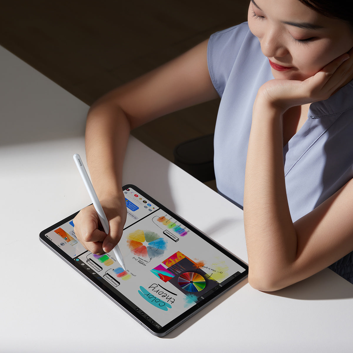 Baseus Smooth Writing Wireless Charging Stylus (Active Version) (Including: Active stylus tip*1) White
