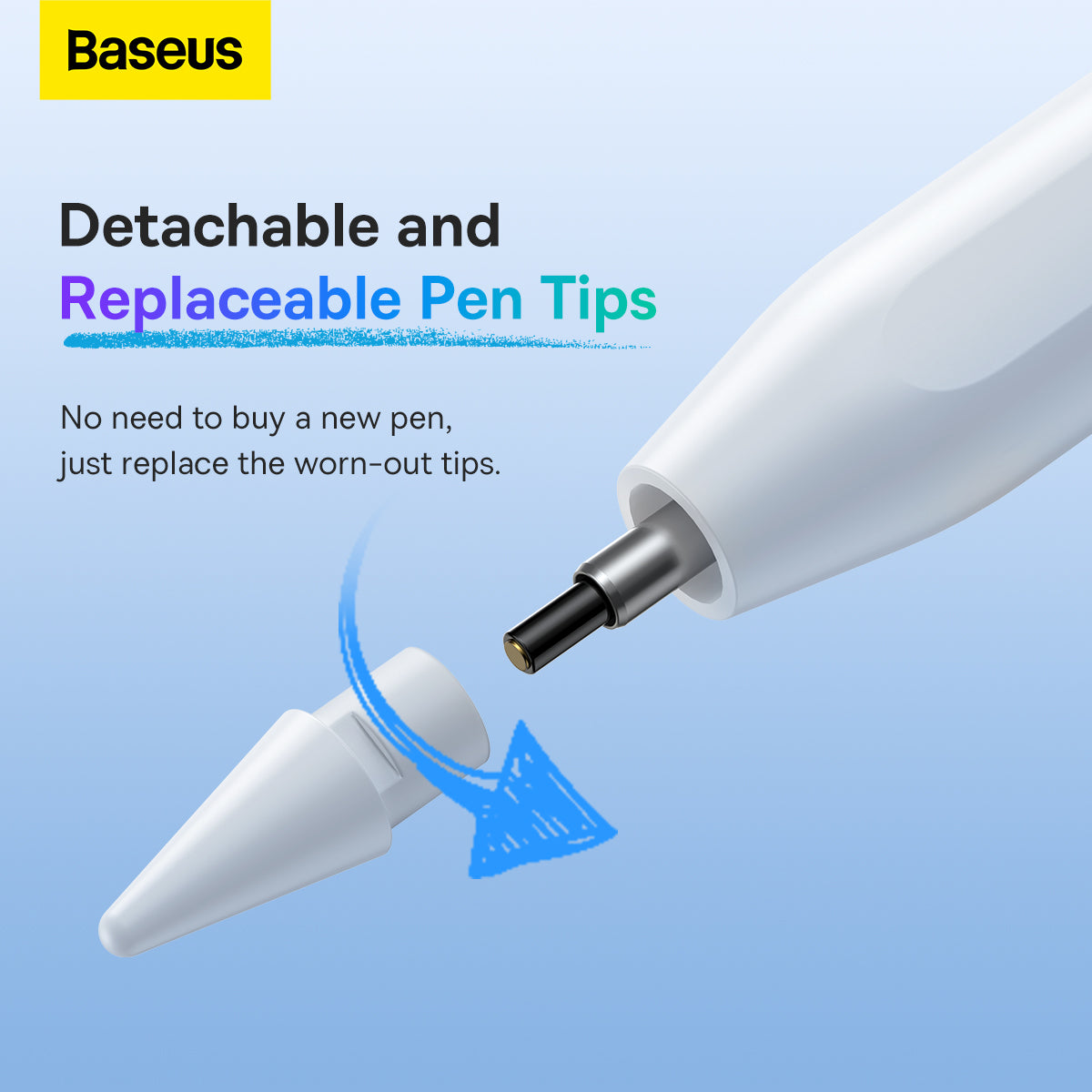 Baseus Smooth Writing Wireless Charging Stylus (Active Version) (Including: Active stylus tip*1) White