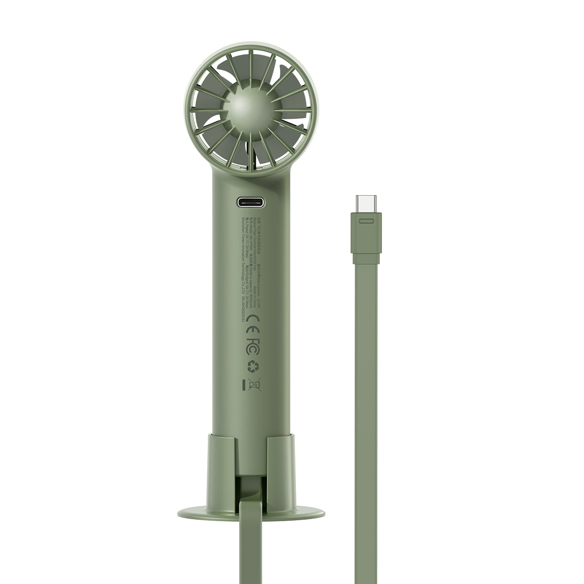 Baseus Flyer Turbine Handheld Fan High Capacity(4000mAh)Type-C Output Line Green