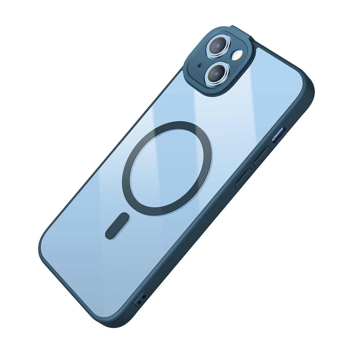 Baseus Frame Series Magnetic Case For 14 Plus 6.7-inch(Glass + Cleaning kit)Blue