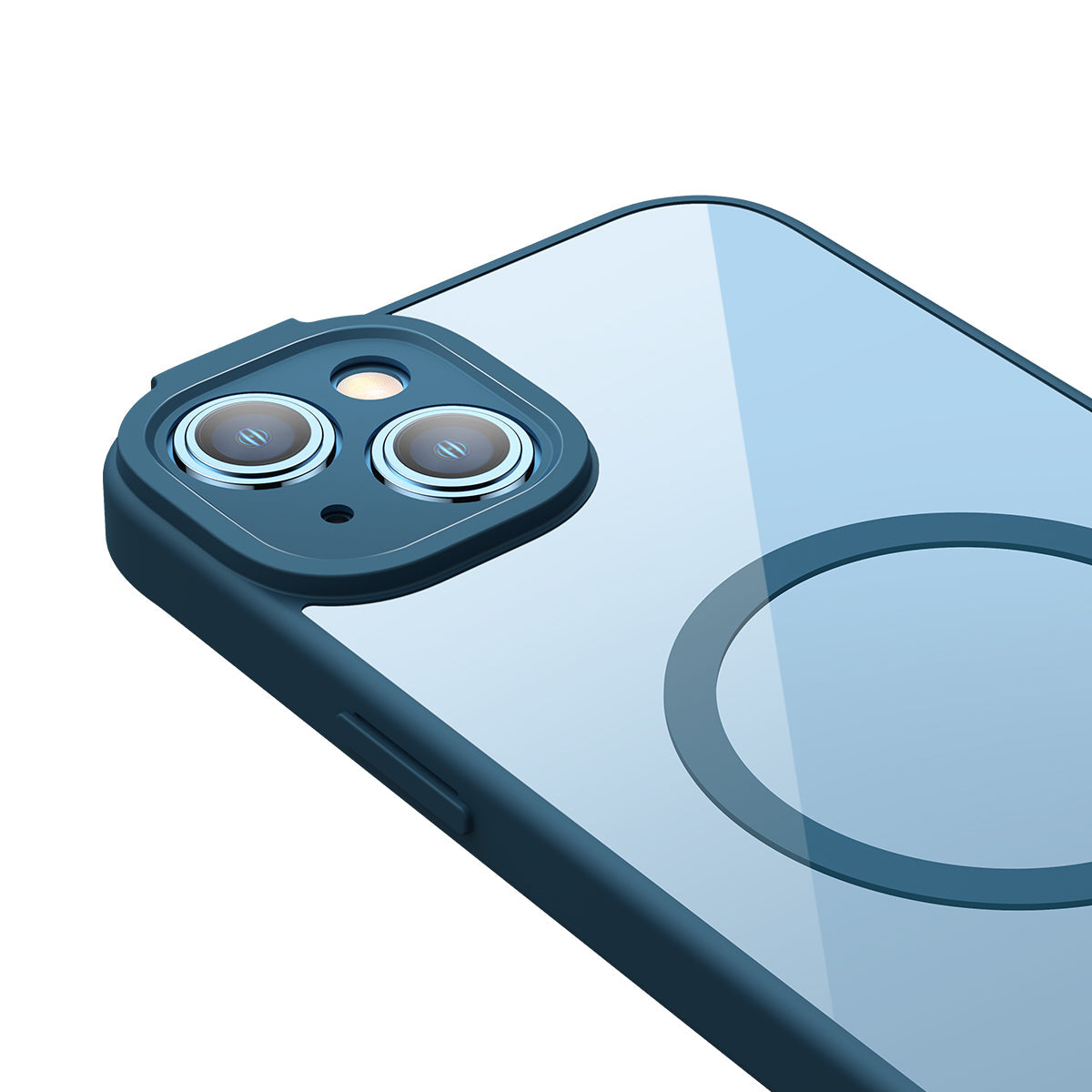 Baseus Frame Series Magnetic Case For 14 Plus 6.7-inch(Glass + Cleaning kit)Blue