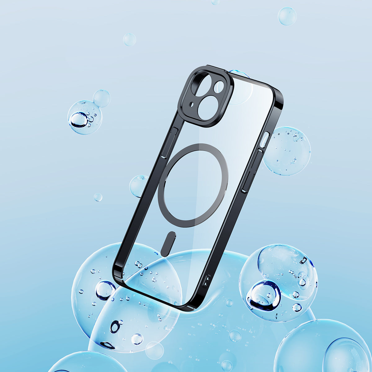 Baseus Glitter Magnetic Case For 14 Plus 6.7-inch(Glass + Cleaning kit)Black