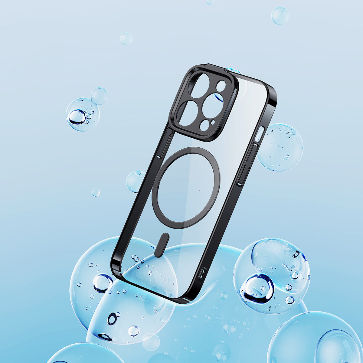 Baseus Glitter Magnetic Case For 14 Pro Max 6.7-inch(Glass + Cleaning kit)Black