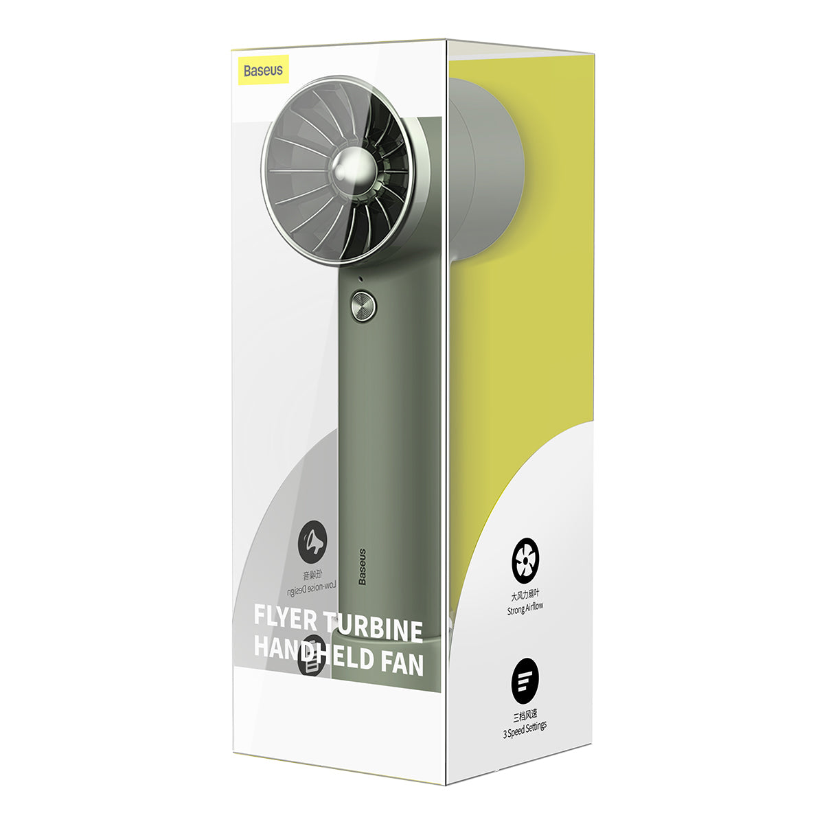 Baseus Flyer Turbine Handheld Fan High Capacity(4000mAh)Type-C Output Line Green
