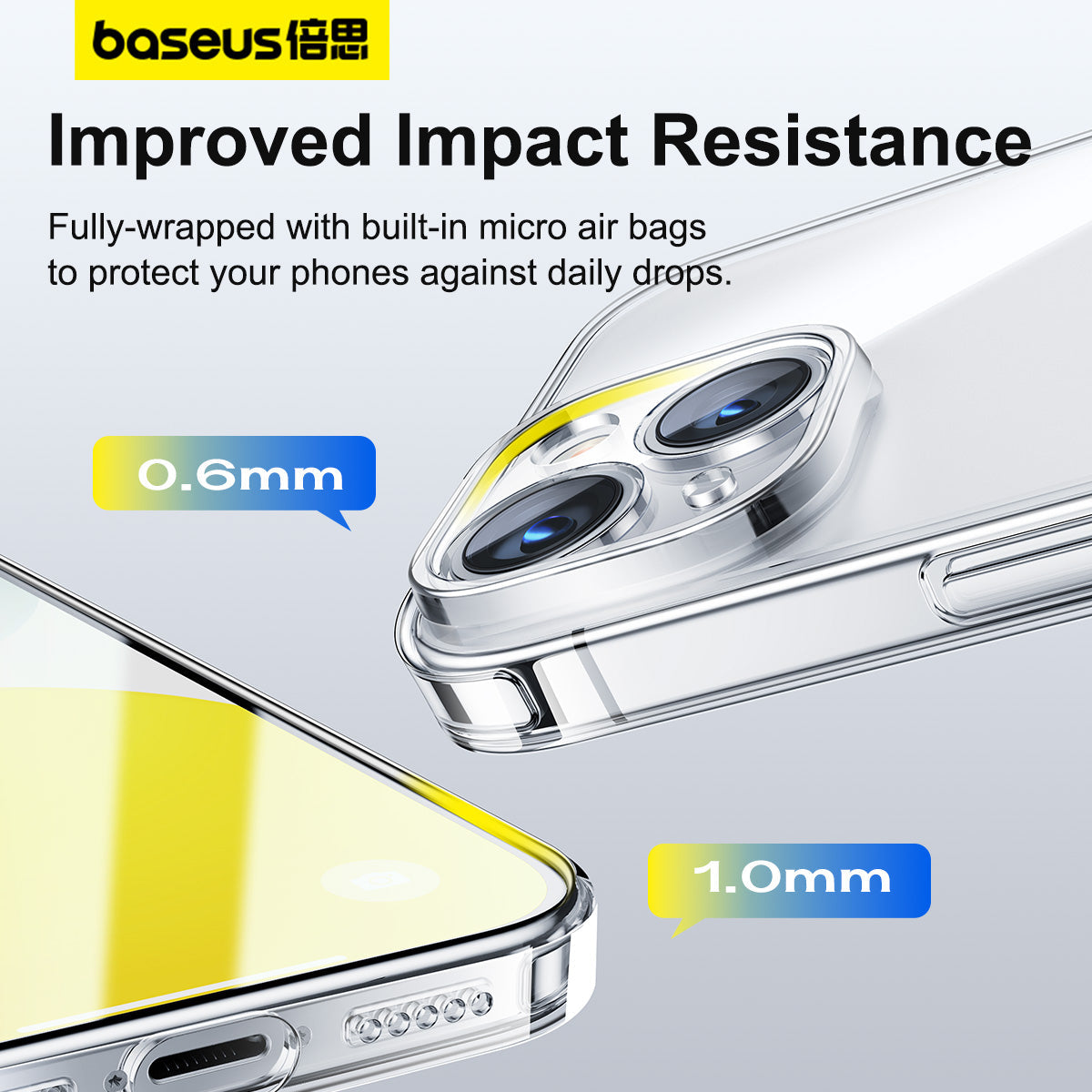 Baseus Simple Series II Phone Case for iPhone 15 Pro/15 Pro Max Clear