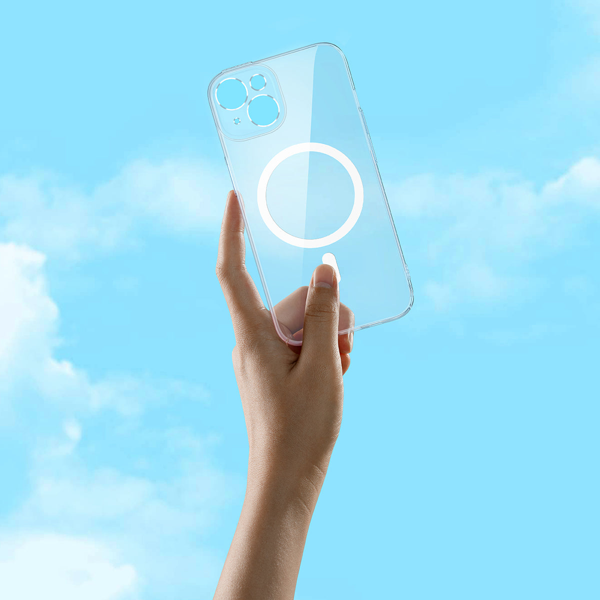 Baseus Crystal Series Magnetic Case For iP 14 Plus 2022 6.7-inch(Glass Film+Cleaning kit) Transparent