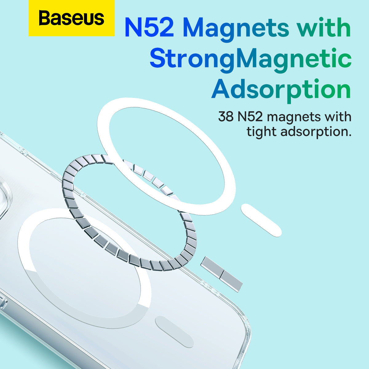 Baseus Crystal Series Magnetic Case For iP 14 Plus 2022 6.7-inch(Glass Film+Cleaning kit) Transparent