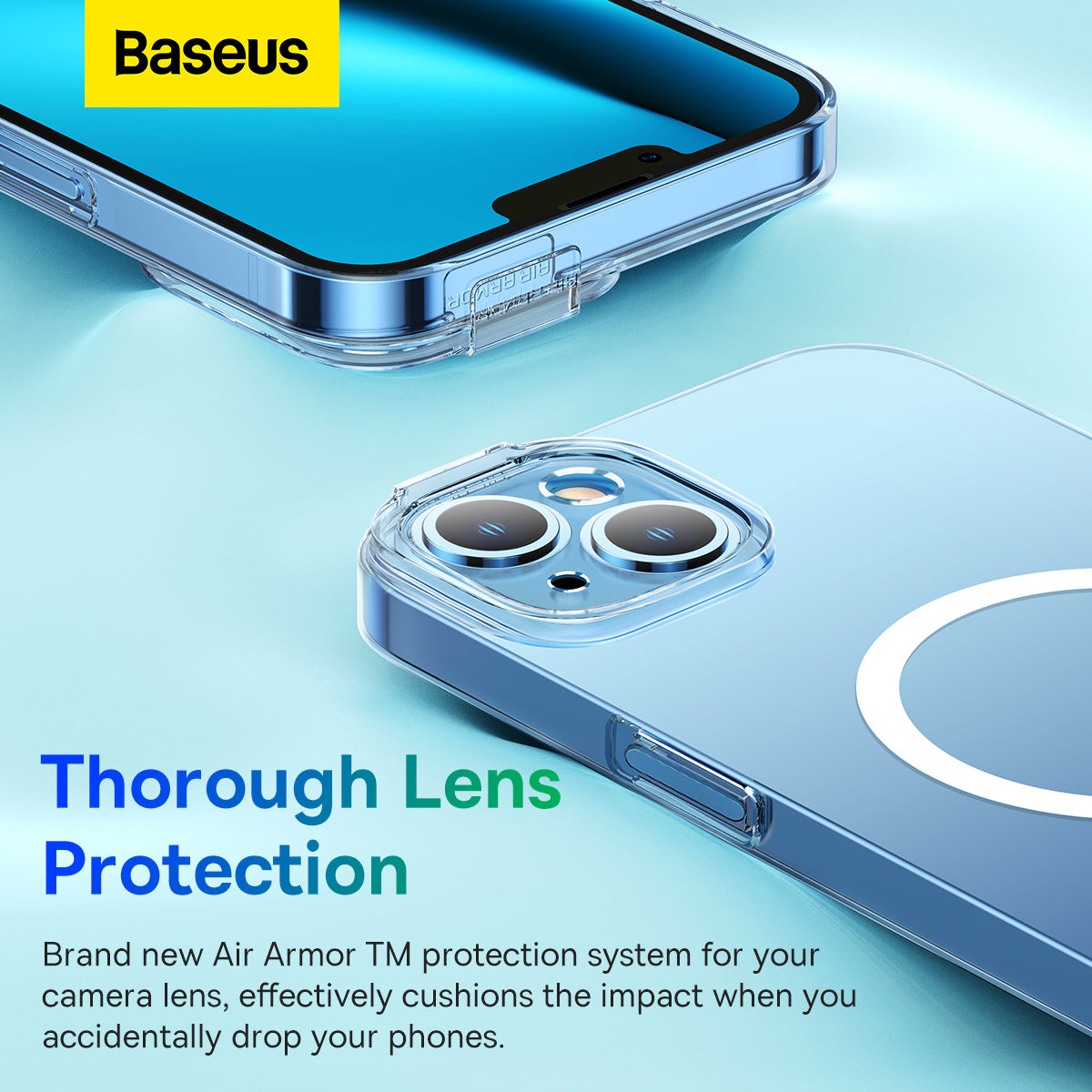 Baseus Crystal Series Magnetic Case For iP 14 Plus 2022 6.7-inch(Glass Film+Cleaning kit) Transparent