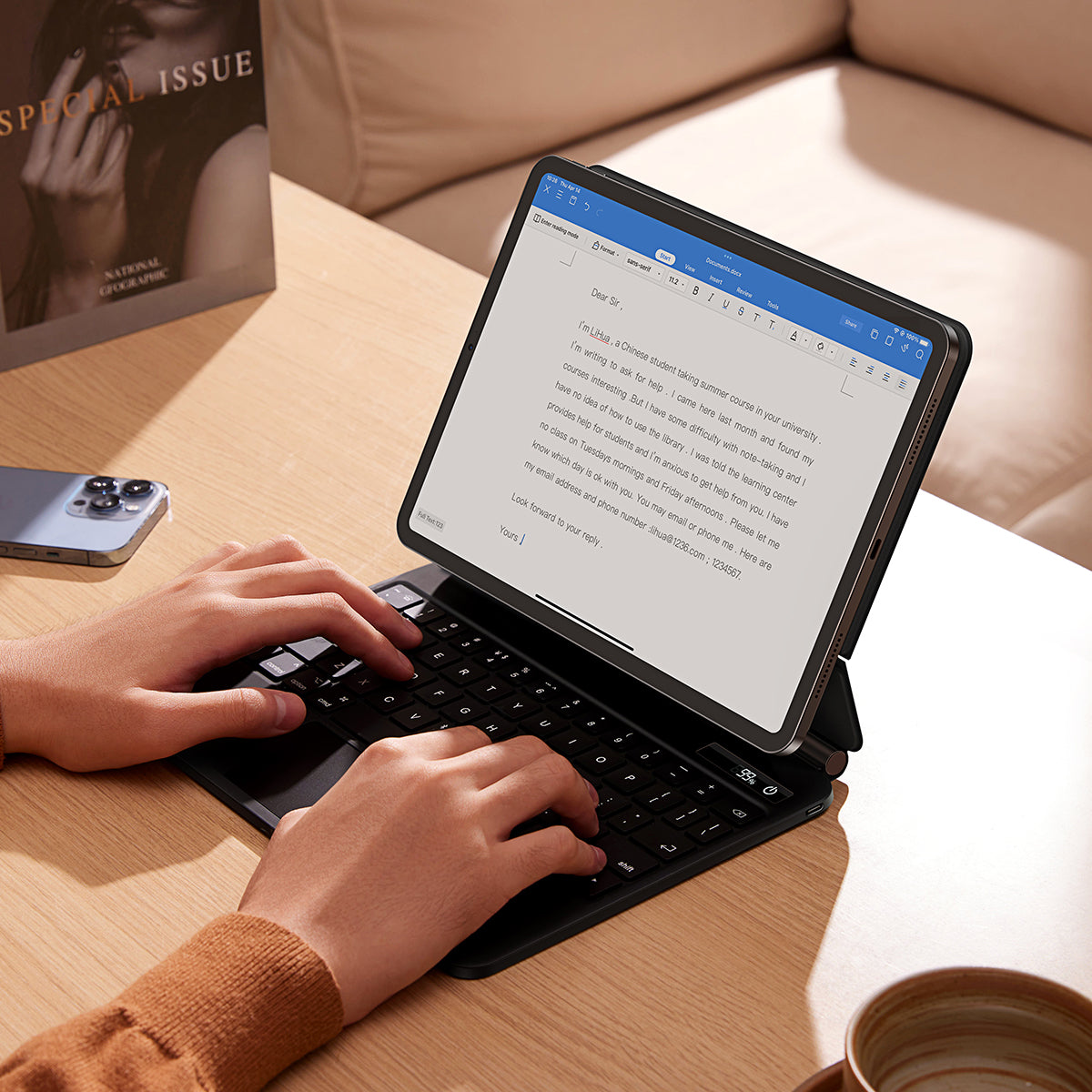 Baseus Brilliance Original Keyboard Case Pro (with Digital Display) For IPad Pro 12.9-inch(2018/2020/2021/2022)Gray