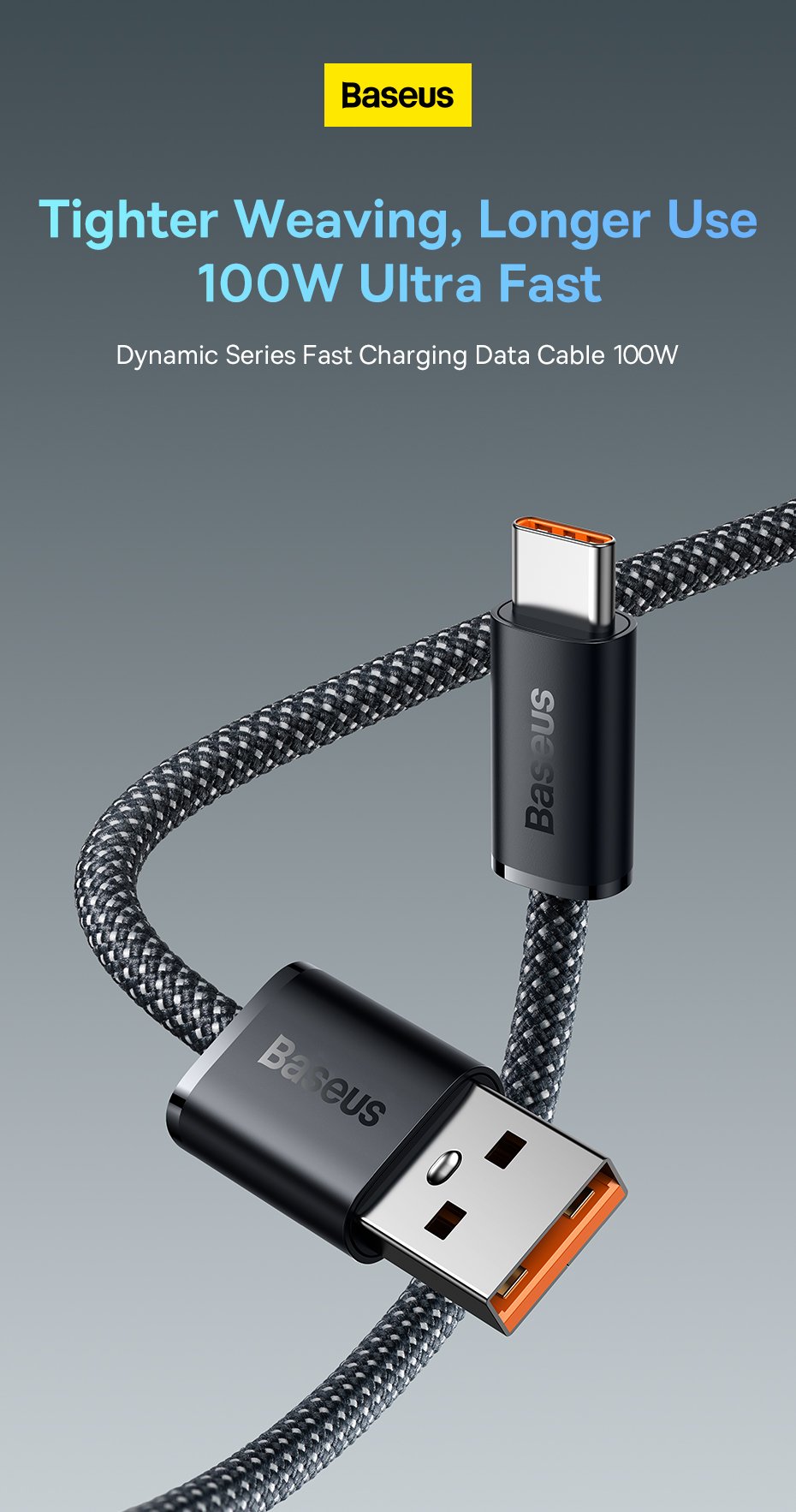 Baseus Dynamic Series Fast Charging Data Cable USB to Type C 100W