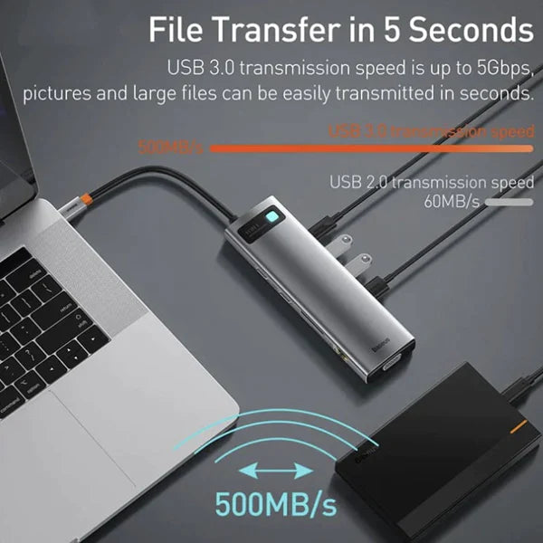Baseus Hub 11 in 1 Type-C Metal Gleam Series