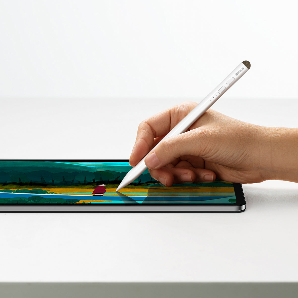 Baseus Smooth Writing Stylus with LED Indicators (Active+Passive version) White