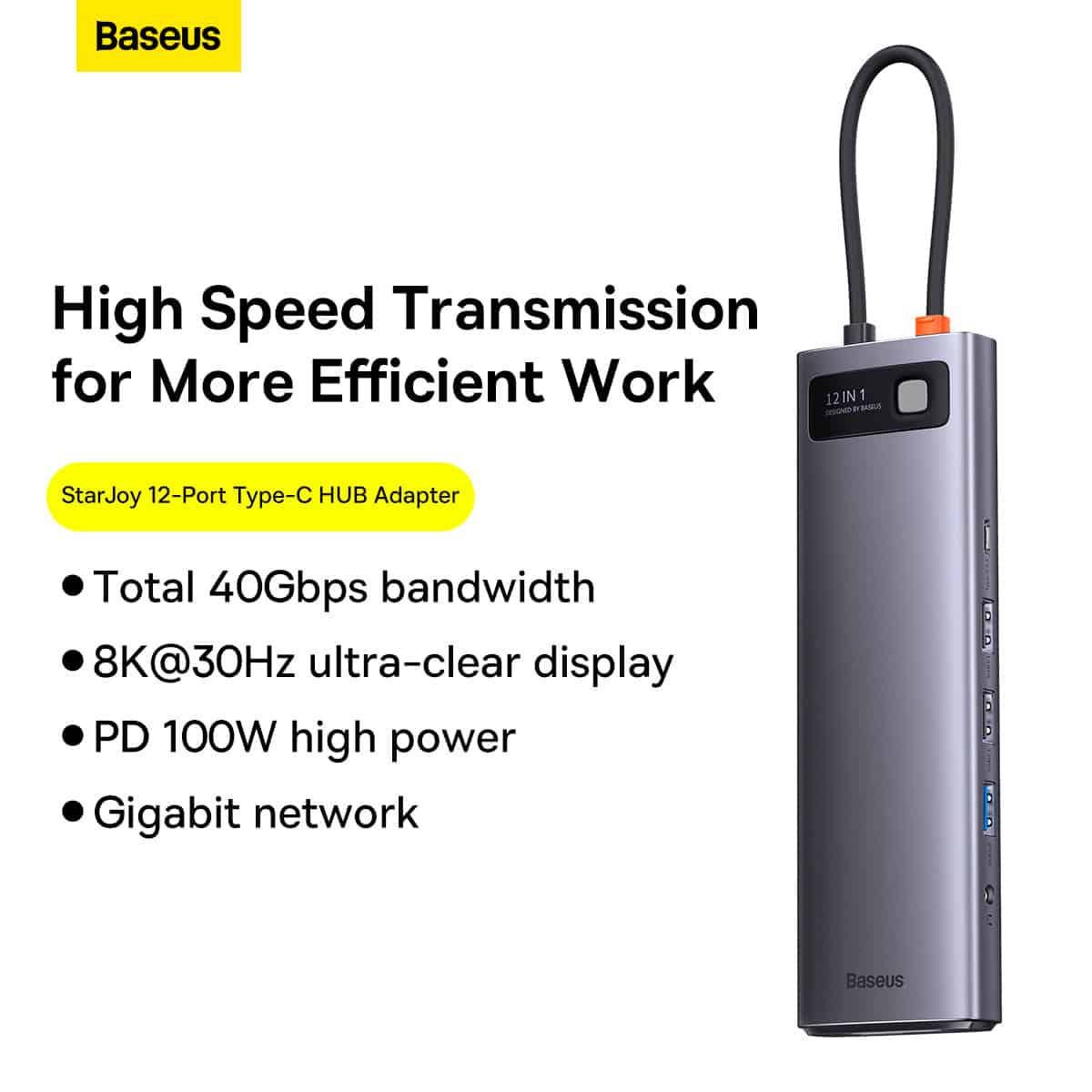 Baseus Docking Station type-c hub Metal Gleam Series