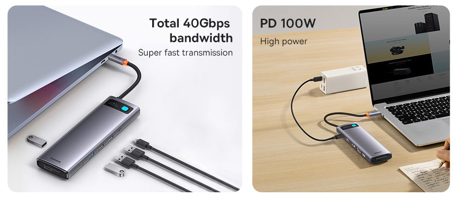 Baseus Docking Station type-c hub Metal Gleam Series