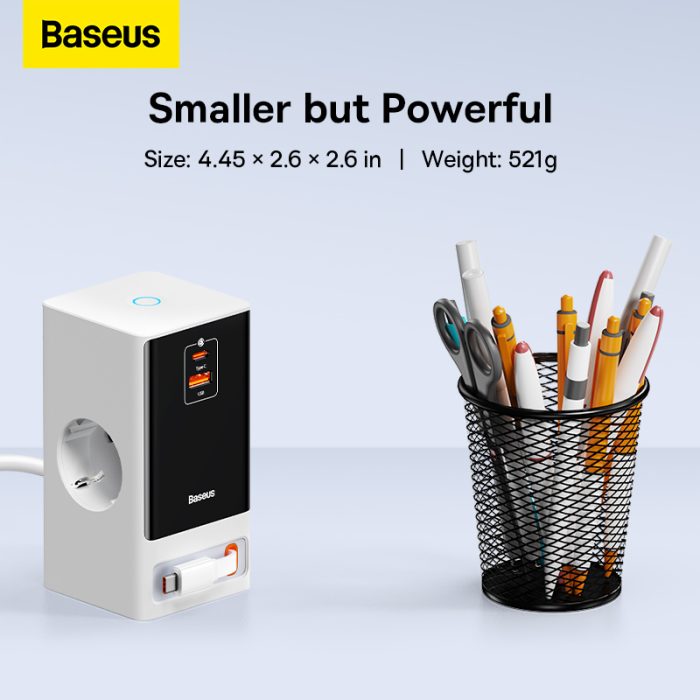 Baseus PowerCombo Digital PowerStrip 2AC+1U+1C+Retractable-C 65W