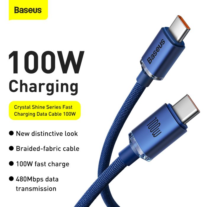 Baseus Crystal Shine Series Fast Charging Data Cable Type-C to Type-C 100W 2m