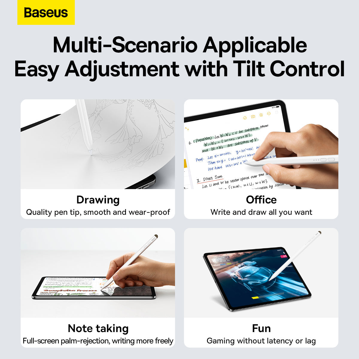 Baseus Smooth Writing Stylus with LED Indicators (Active+Passive version) White