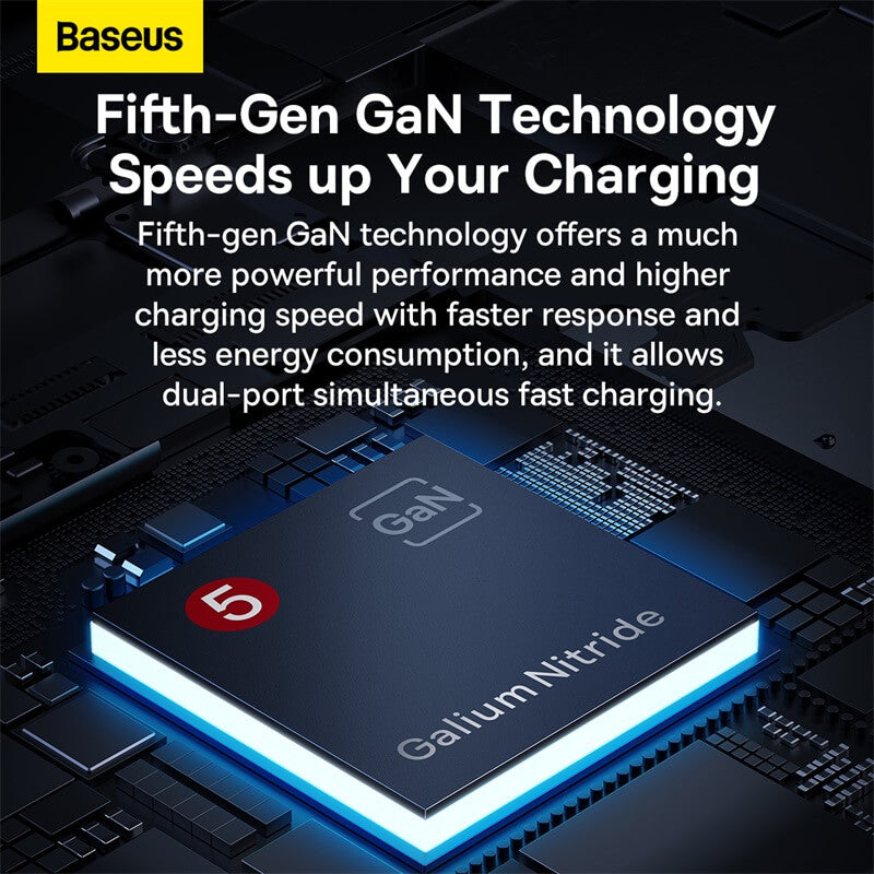 Baseus GaN5 Pro Ultra-Slim Fast Charger C+U 65W with Universal Plugs