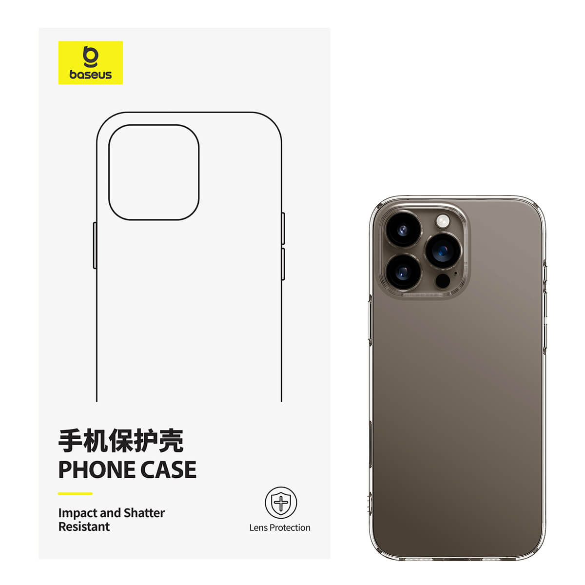iPhone 16 Pro/16 Pro Max Phone Case with Lens Protector Baseus Simple Series