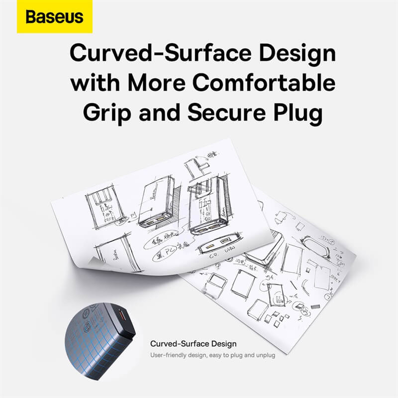 Baseus GaN5 Pro Ultra-Slim Fast Charger C+U 65W with Universal Plugs