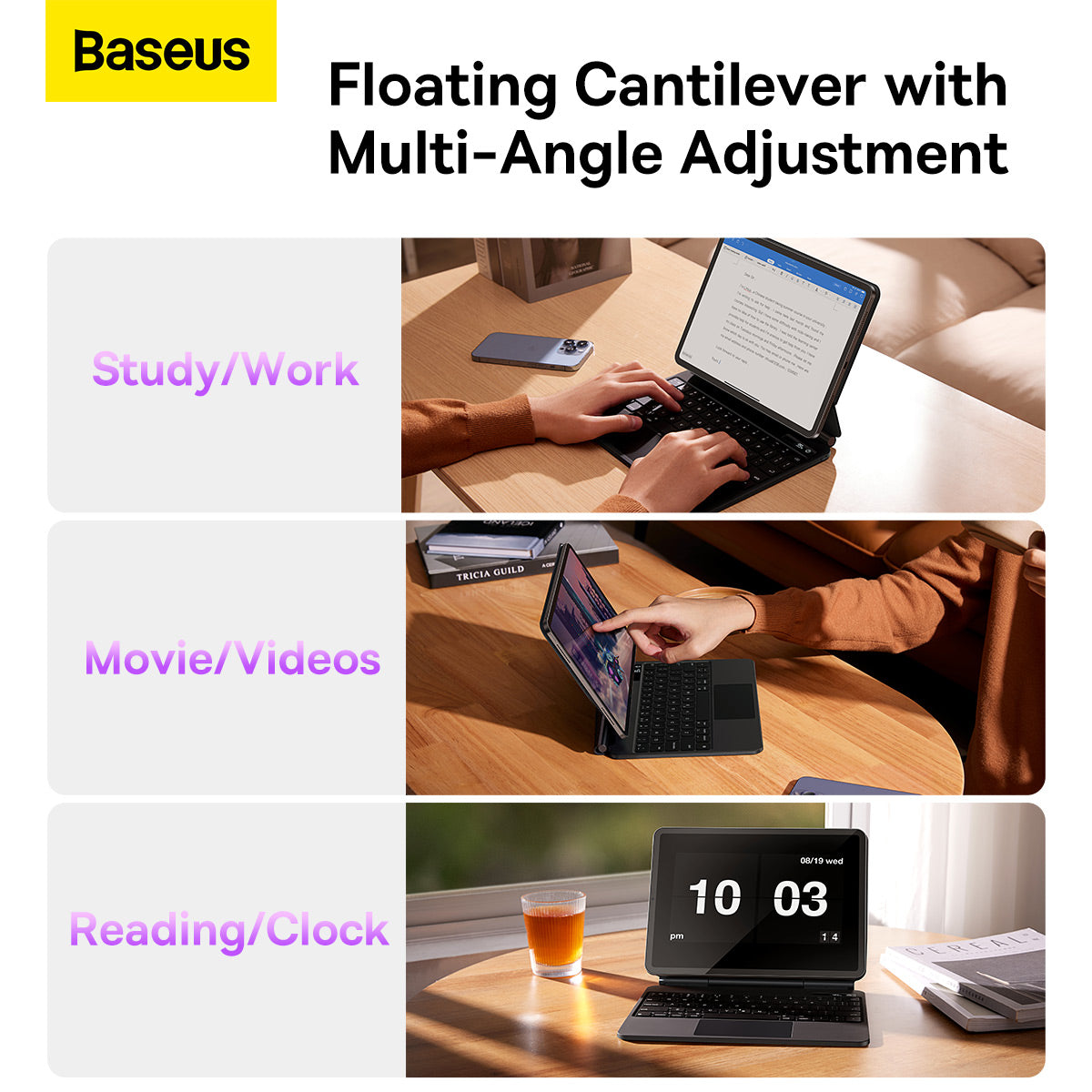 Baseus Brilliance Original Keyboard Case Pro (with Digital Display) For IPad Pro 12.9-inch(2018/2020/2021/2022)Gray