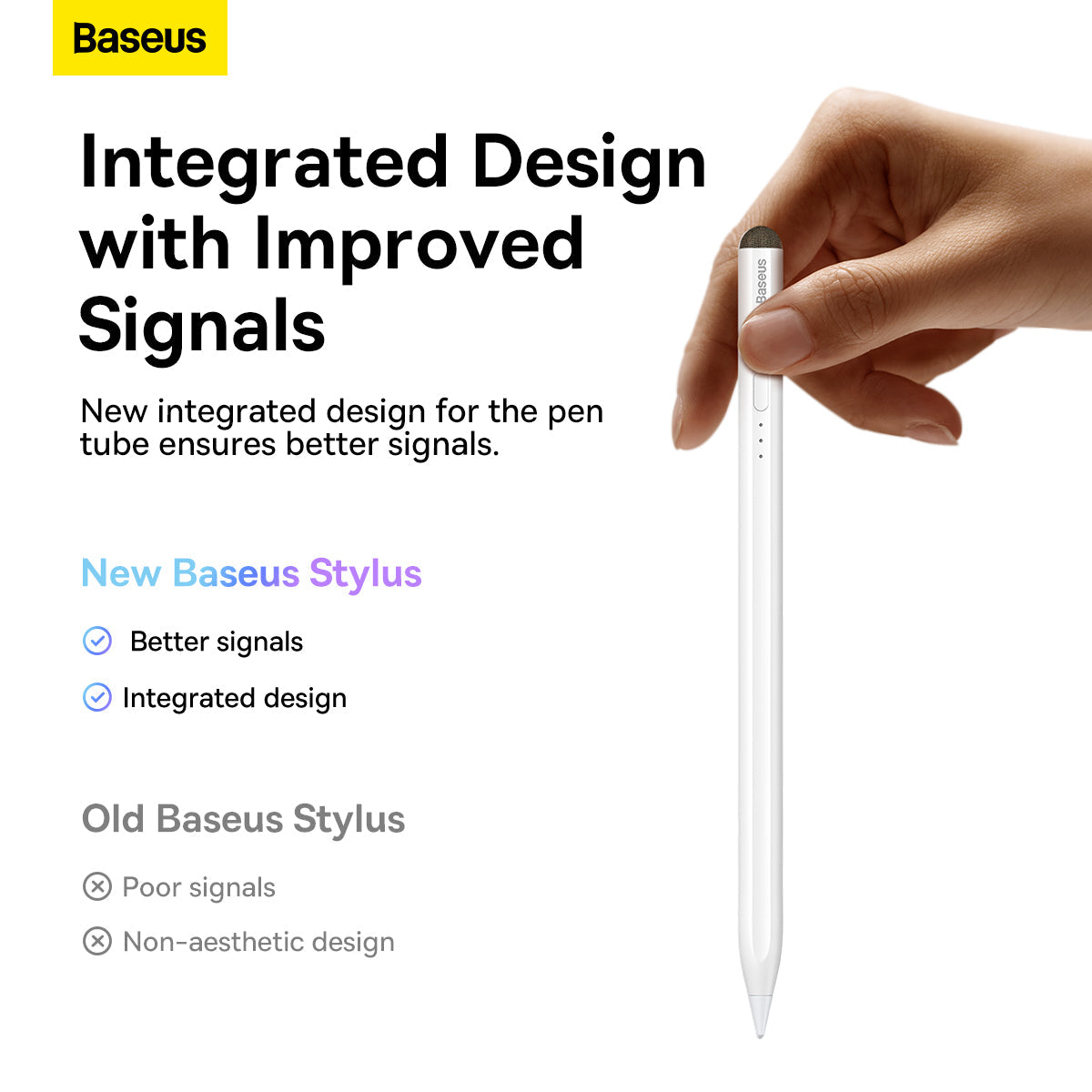 Baseus Smooth Writing Stylus with LED Indicators (Active+Passive version) White