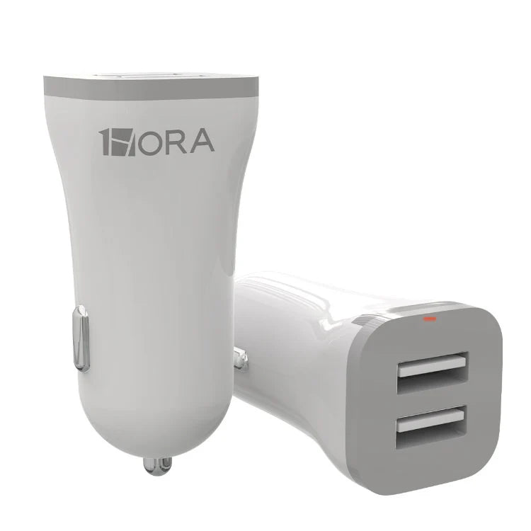 1HORA 2.4A 12W dual USB car charger-PVC (GAR128)