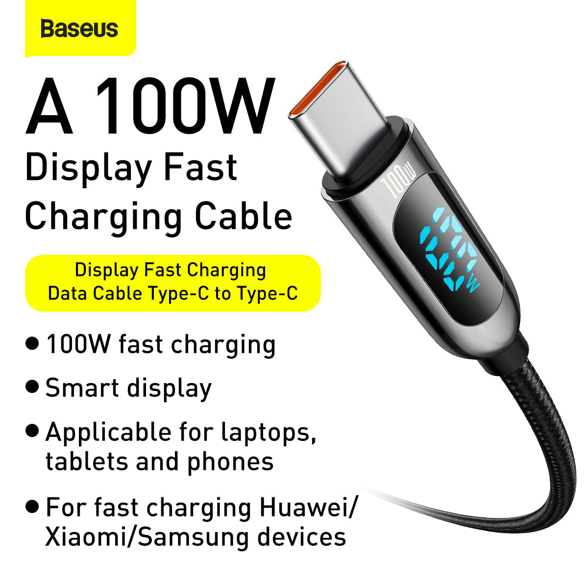 Baseus Display Fast Charging Data Cable Type-C to Type-C 100W 2m Green