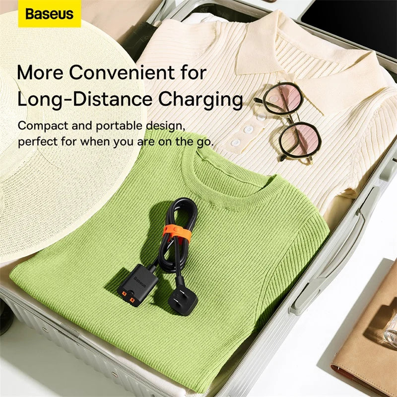 Baseus PowerCombo mini PowerStrip 1AC with 1.0m power cord US Black (Including EU and UK plug adapters)