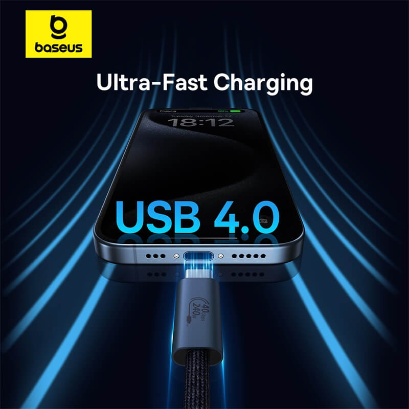 Baseus Flash Series 2 USB4 Full Featured Data Cable Type-C to Type-C 240W