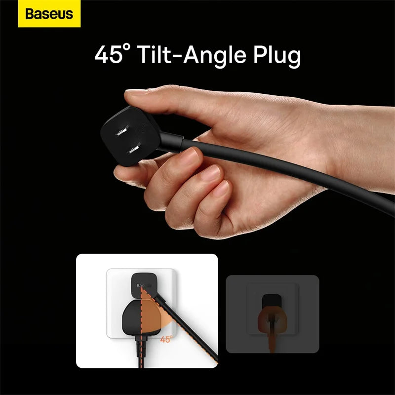 Baseus PowerCombo mini PowerStrip 1AC with 1.0m power cord US Black (Including EU and UK plug adapters)