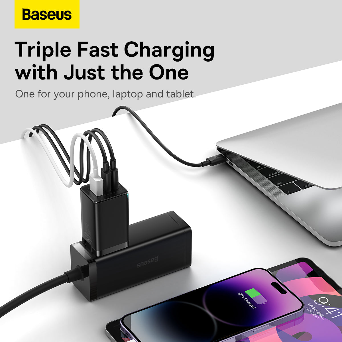Baseus GaN5 Pro Fast Charger 2C+U 65W CN Wall Charger