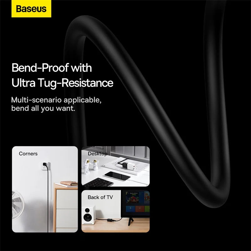 Baseus PowerCombo mini PowerStrip 1AC with 1.0m power cord US Black (Including EU and UK plug adapters)