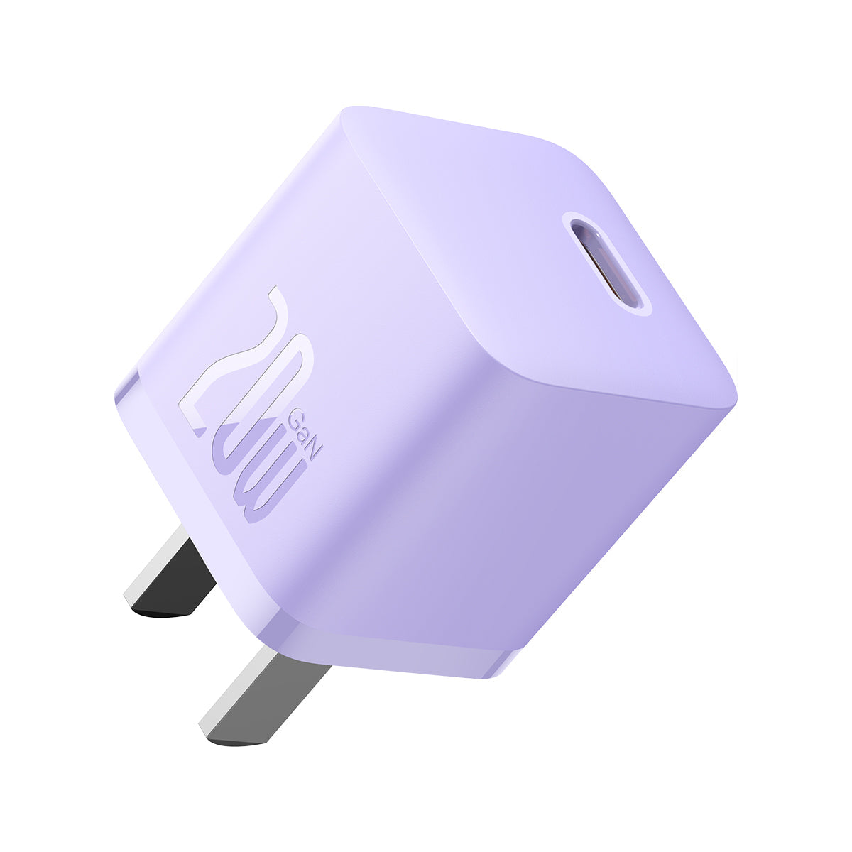 Baseus GaN5 Fast Charger 1C 20W CN Set Mini Purple With Type C To iPhone Cable