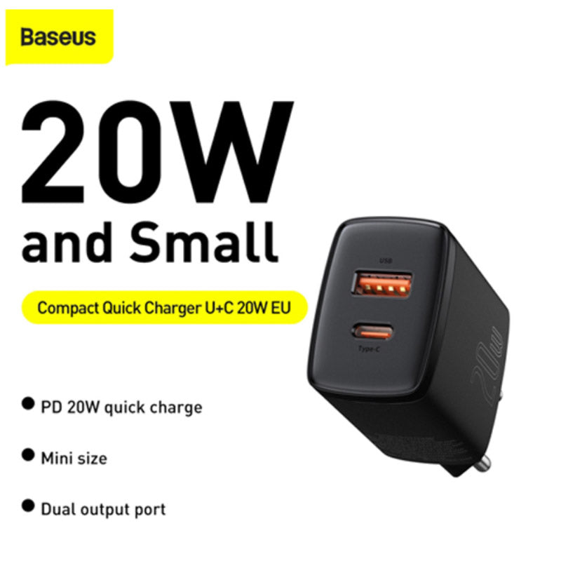 Baseus Charger Compact Super Quick U+C 20W CN