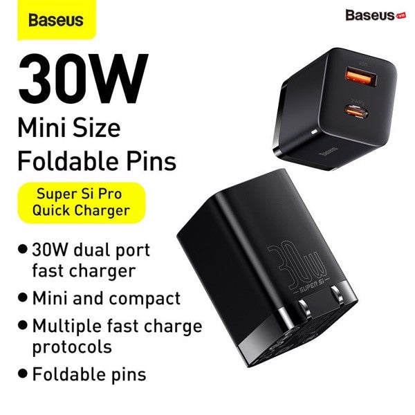 Baseus Fast Charger Super Si Pro Dual Port 30W