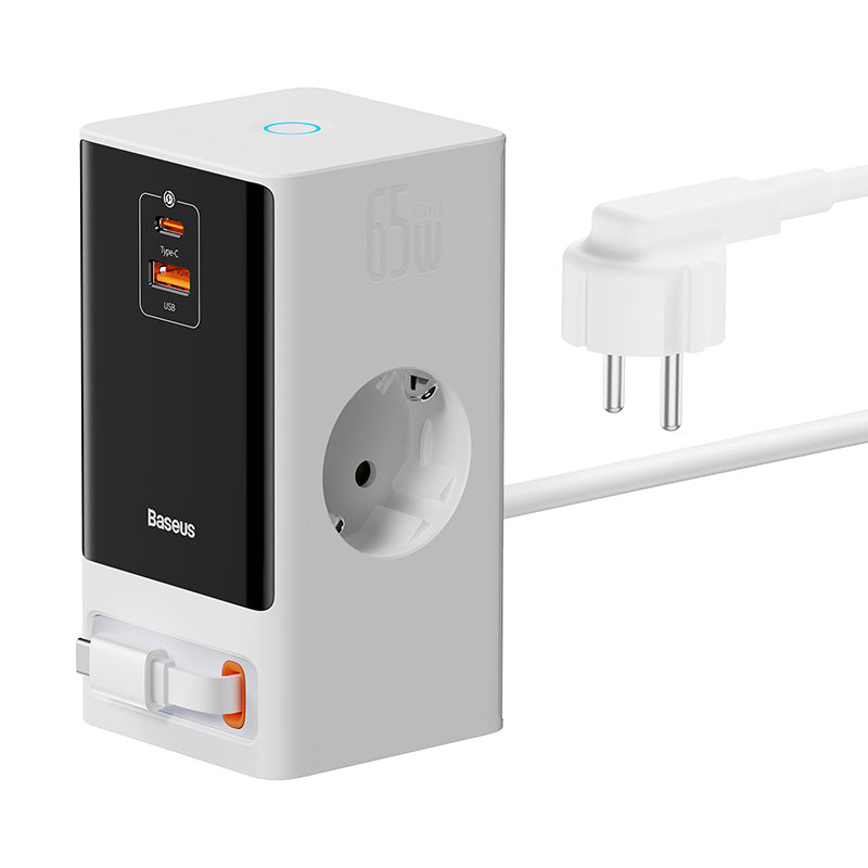 Baseus PowerCombo Digital PowerStrip 2AC+1U+1C+Retractable-C 65W