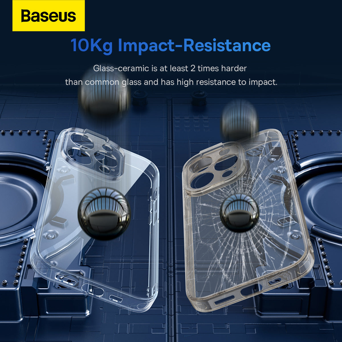 Baseus Super Ceramic Series Glass Case For iPhone 14 Pro Max Tempered Glass + Cleaning kit Clear