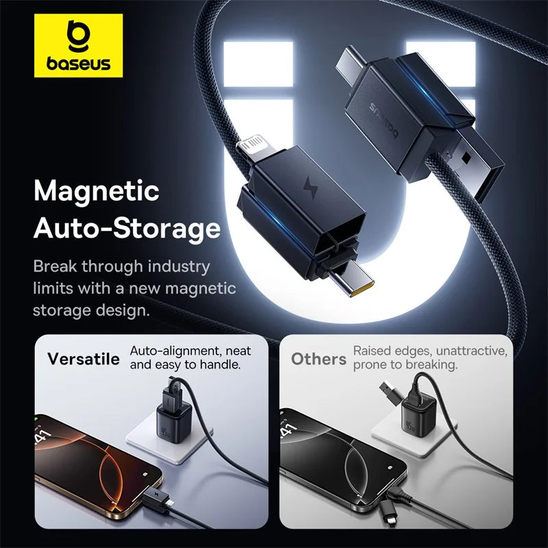 Baseus Versatile Two-for-Two Fast Charging Cable U+C to C+L 60W