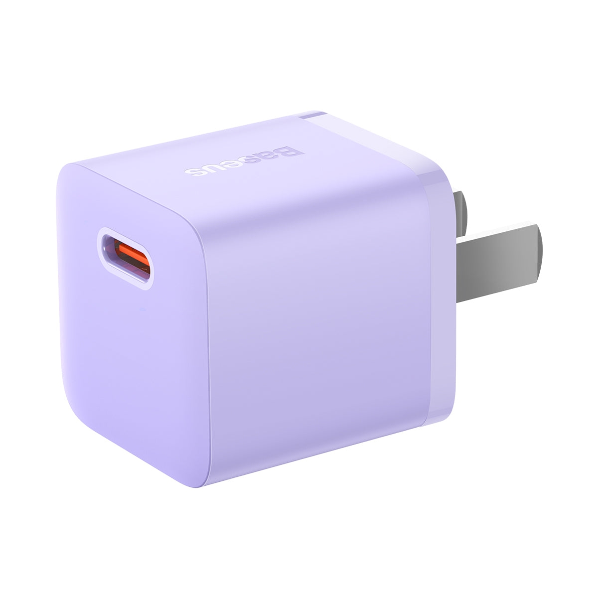 Baseus GaN5 Fast Charger 1C 20W CN Set Mini Purple With Type C To iPhone Cable